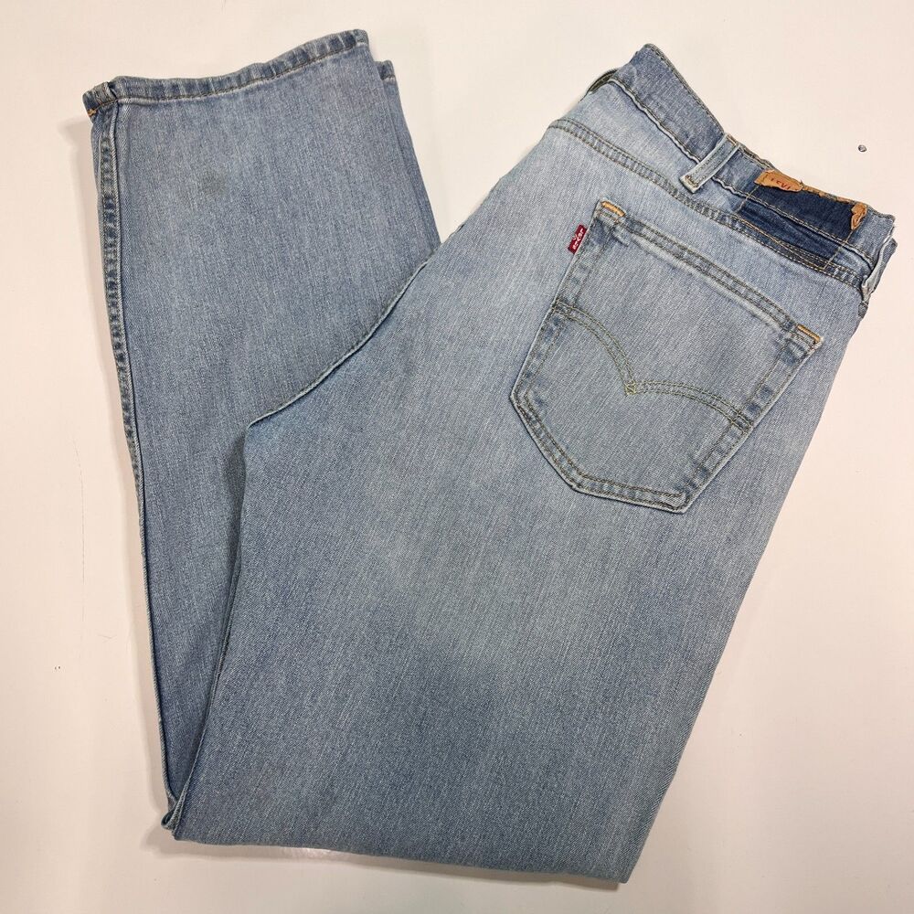 Levi Strauss 505 Regular Straight Jeans 38 x 30 Mens Light Stonewash Classic